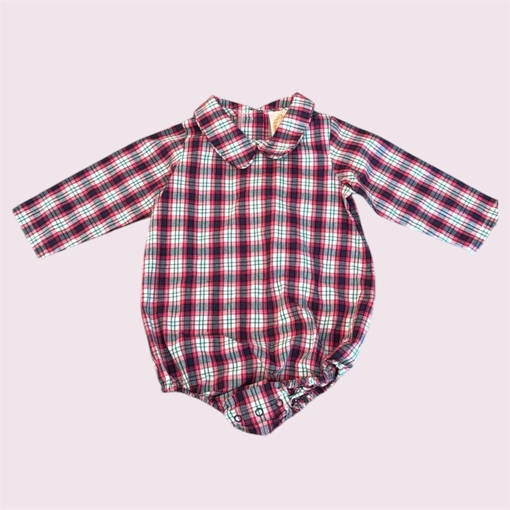 The Beaufort Bonnet Company Red and White Plaid Baby One-Piece